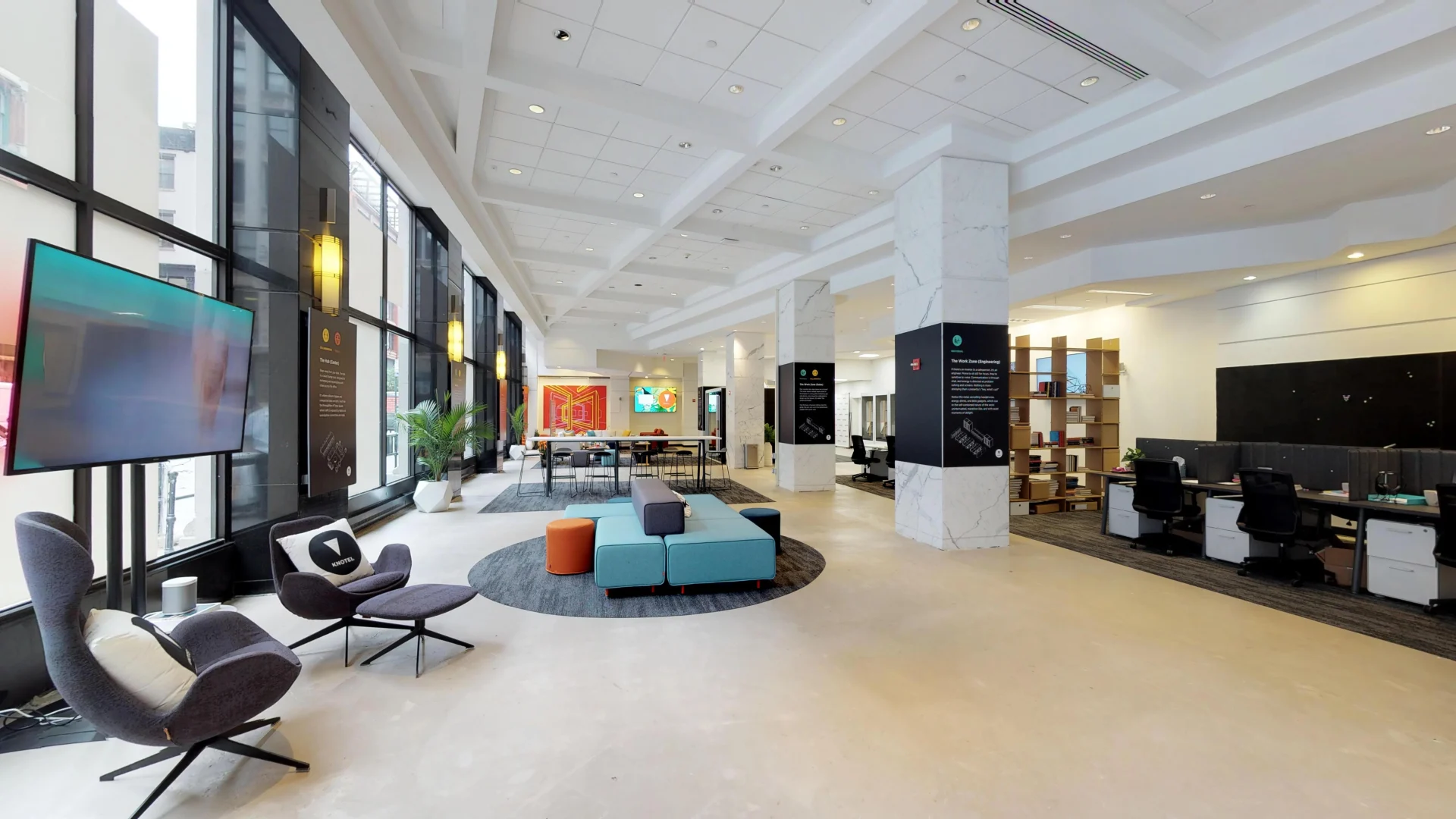 The real 666 Broadway space used as a visual reference for staff orientation